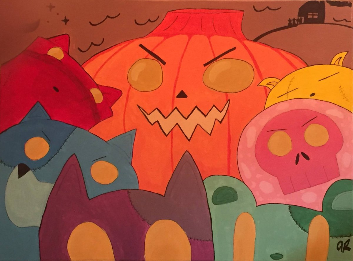 Hope your #Halloween mixes scary &amp; sweet - like this #painting by Mint intern Alana Rider! #HappyHalloween2017