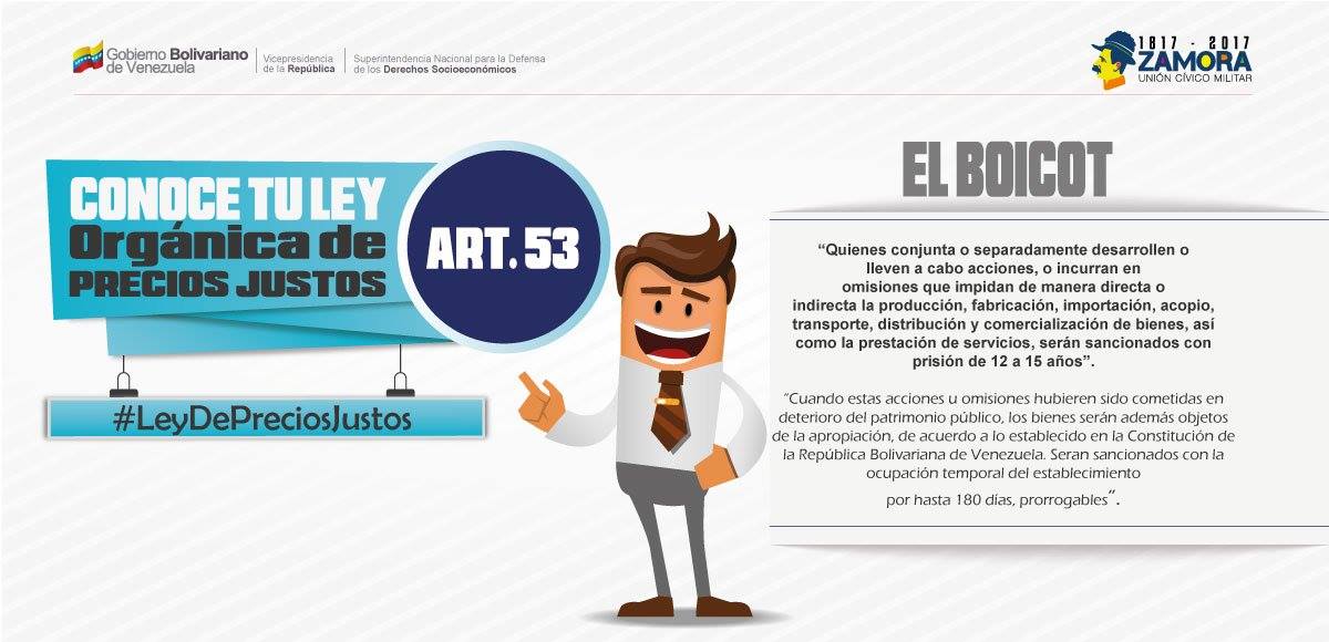sundde_ve's tweet photo. Conoce tu Ley Orgánica de Precios Justos. #Art53 Boicot. #VenezuelaEleccionSoberana https://t.co/b9l2p3nJ9x