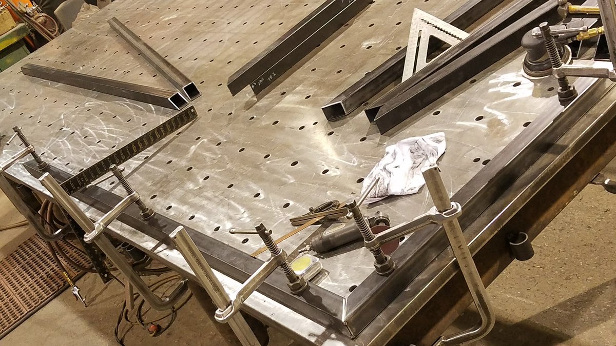 FabriweldCorp's tweet photo. #CleanTable to assemble the next project for #Fabrication- a series of braces for a #manufacturing company. #HappyHalloween https://t.co/kpMnl3ajfh
