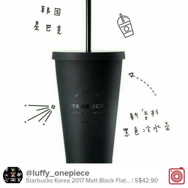 Sharon_2701's tweet photo. Selling Starbucks Korea 2017 Matt Black Flat Co... S$42.90 https://t.co/WXdfUgeamg #carousell @thecarousell https://t.co/qyP3QtPO6l