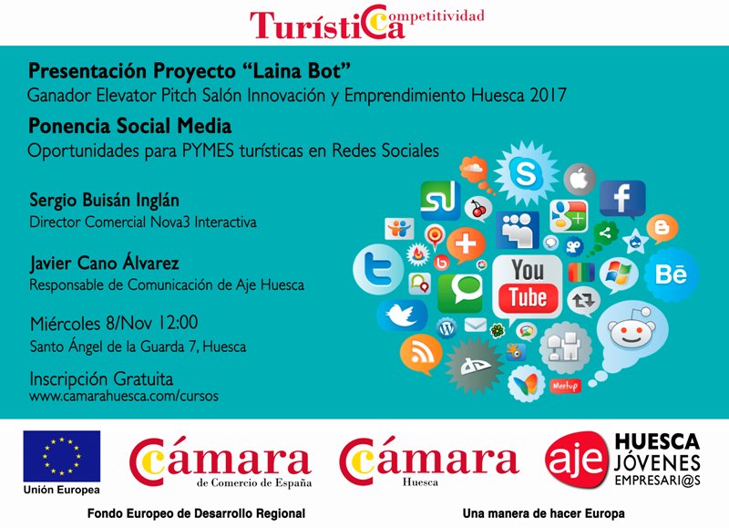 camarahuesca's tweet photo. Explota a fondo las posibilidades de las RRSS en tu pyme: jornada en Huesca el día 8 sobre Social Media y turismo https://t.co/mmqRbubLhr https://t.co/4ZCe7FCdYt