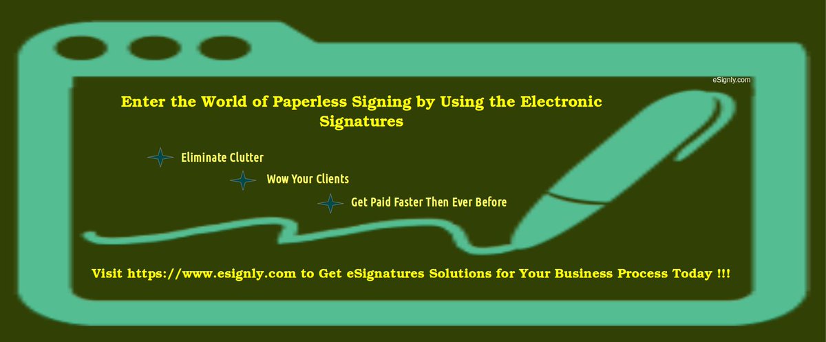esignly's tweet image. Enter the World of Paperless Signing by Using the Electronic Signatures!!
#eSignly #PaperlessSigning #eSignatures  #TuesdayThoughts