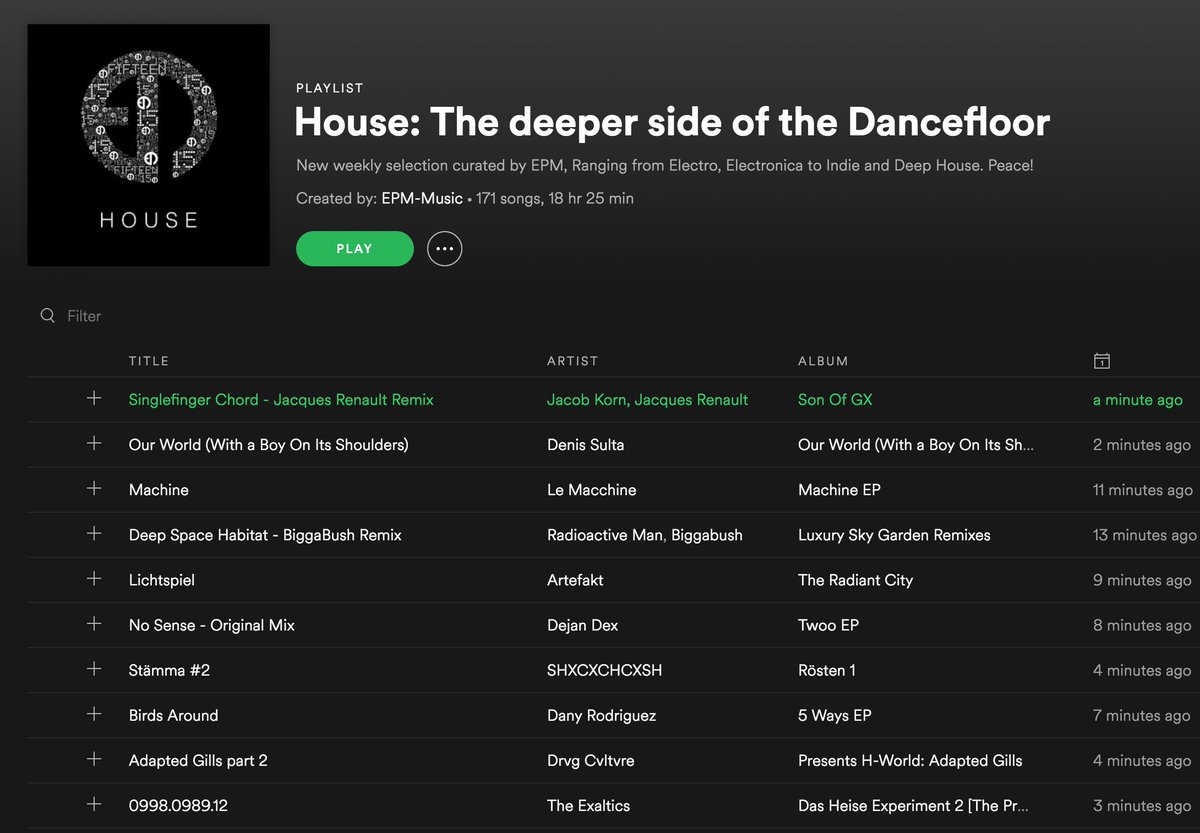 EPM_Music's tweet photo. New gems in our latest #spotify playlist update! Enjoy! -> https://t.co/rfeyEosdrI ✌️#electro #deephoue #electronica https://t.co/xiegLMqS4b