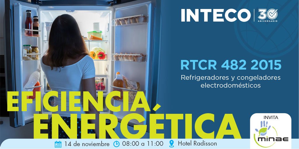 INTECOcr's tweet photo. #EventoInteco Conozca el Reglamento técnico de eficiencia energética en refrigeradores y congeladores. https://t.co/uFPCZq94e1 https://t.co/HQWcbAuppP