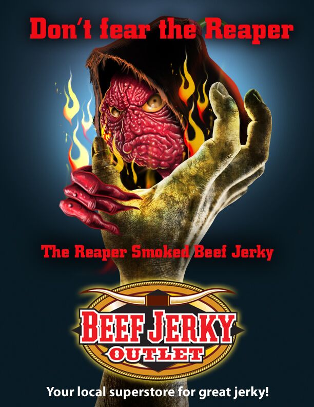 beefjerkyexp's tweet photo. Happy Halloween! Celebrate with some of our spooktacular jerky like our Reaper! #day77 #100daysofjerky #happyhalloween https://t.co/WFSndWWPqQ