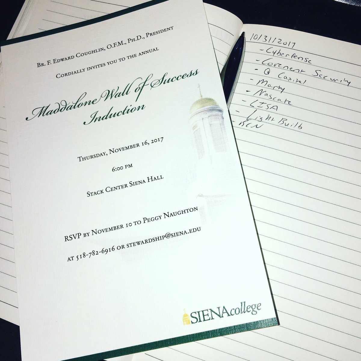 TheCyberSteve's tweet photo. Honored to be inducted into @SienaCollege Wall of #Success recognizing #Entrepreneurial succeed among alumni. Couldn't do it w/out #MyTeam https://t.co/XICbEJwNJB