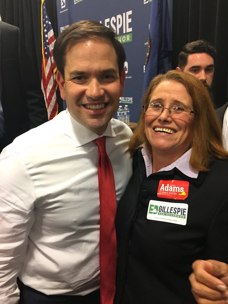 michaelmonrroy's tweet photo. GREAT TIME at last night’s GOTV Rally for @EdWGillespie in Loudoun! Introduced my immigrant parents to @CathyGillespie and @marcorubio. 🇺🇸 https://t.co/q77zaTZ8UF