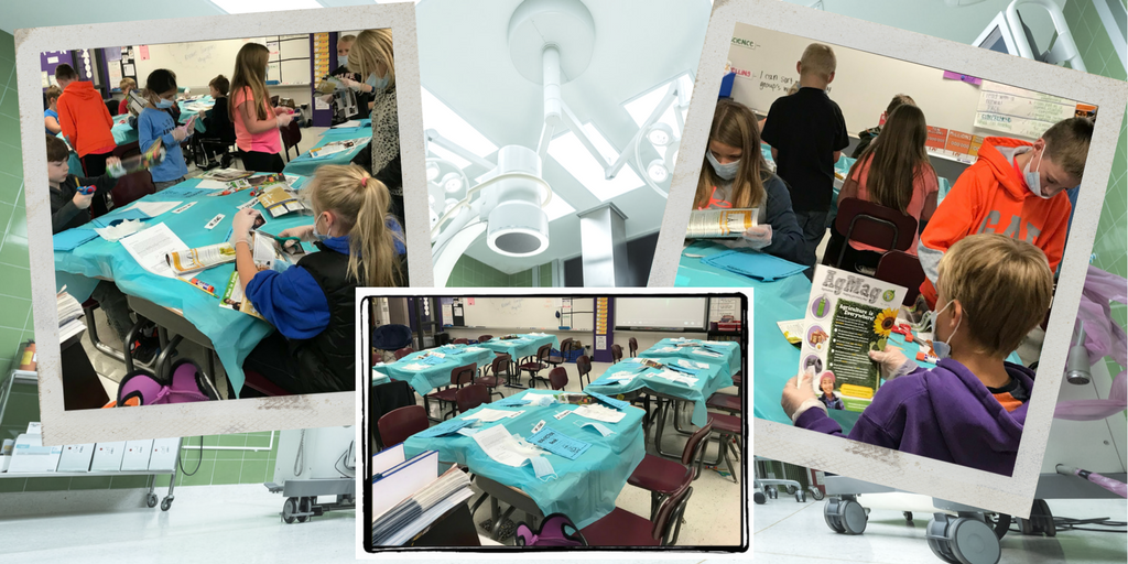 nupseagles's tweet photo. Ms. Dolter’s 4th graders became doctors &amp; performed surgery on Friday to help save students who forgot their text features!

#NUEaglePride https://t.co/azUOqwuWG3