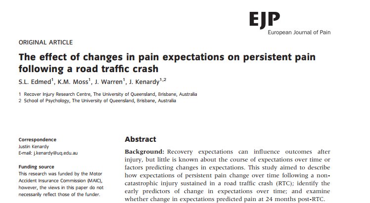 ChrisWorsfold1's tweet photo. Whiplash: 'do you think you will recover?' 

The course of recovery expectations appears to be dynamic

https://t.co/SFfnBRf8QG https://t.co/7gwzXHejOO
