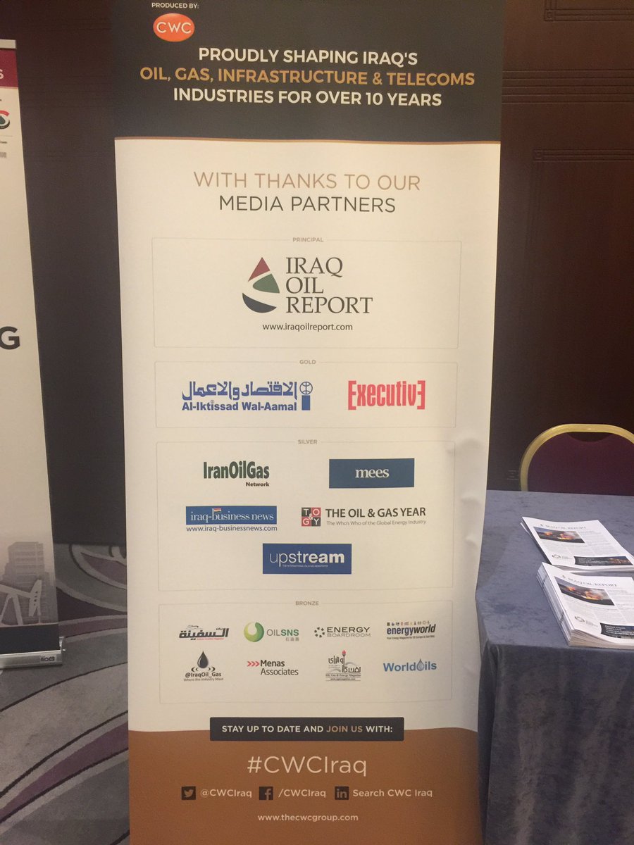 IraqOil_Gas's tweet photo. Thank you @CWCIraq for your Iraq series - always an honour being involved at your premier gatherings for Iraqs energy sector #BasraOGI https://t.co/2JNfIItCbt