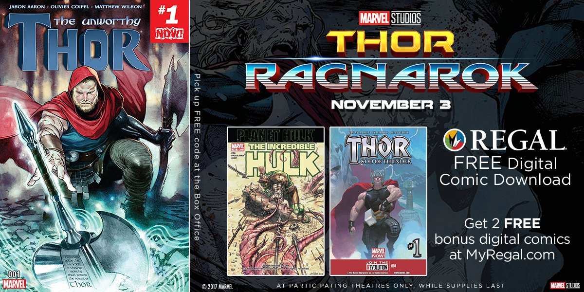 Regal See Thor At Regal Receive A Promo Code For Marvel Digital Comic Downloads Starting 11 2 While Supplies Last T Co Ut9jknfena T Co Jl99yrqwbi