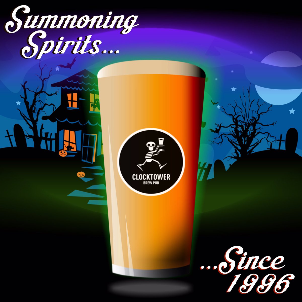 The_Clocktower's tweet photo. Cheers, witches! 🎃🍻

#HappyHalloween, everyone! Remember, there's no shame in eating all the candy yourself.

#squadghouls #halloween https://t.co/piuLF6r31I