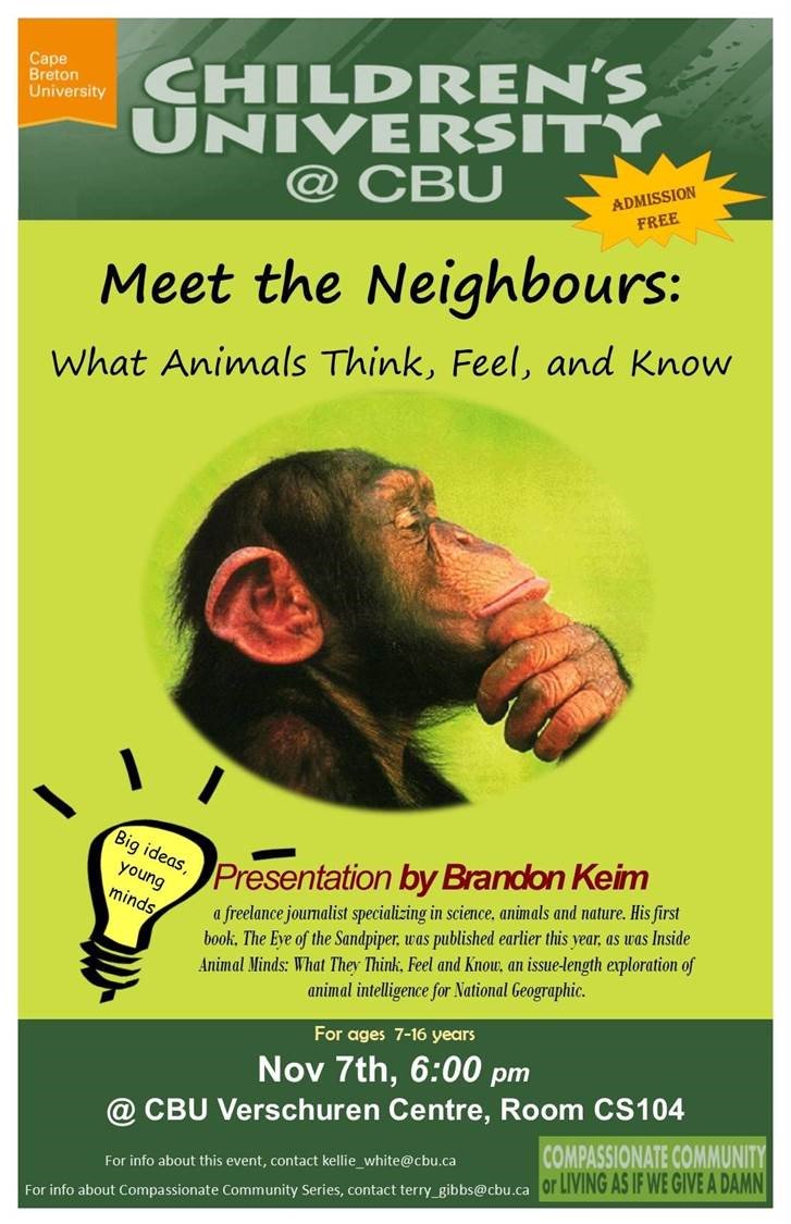 CBUChemistry's tweet photo. Public event about animals at CBU on Nov 7. Very interesting! #thisiscbu @cbuniversity @cburesearch @CBUBiology https://t.co/rJw6gNR8pL