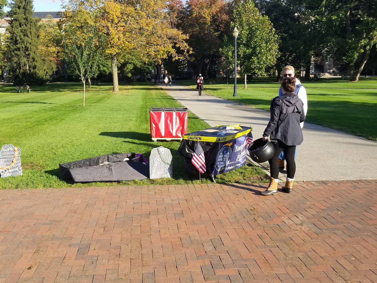 YAFOhioState's tweet photo. And we are off and running with our memorial to Halloween #FunIsDead https://t.co/QGUbVT0tKC