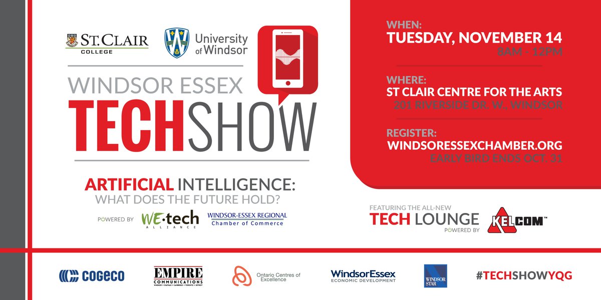TechShowWE's tweet photo. Last call for Windsor Essex Tech Show early bird tix! Almost sold out, get your tix while you can! #TechShowWE https://t.co/gxNuxhdYe0 https://t.co/wbiZvi7din