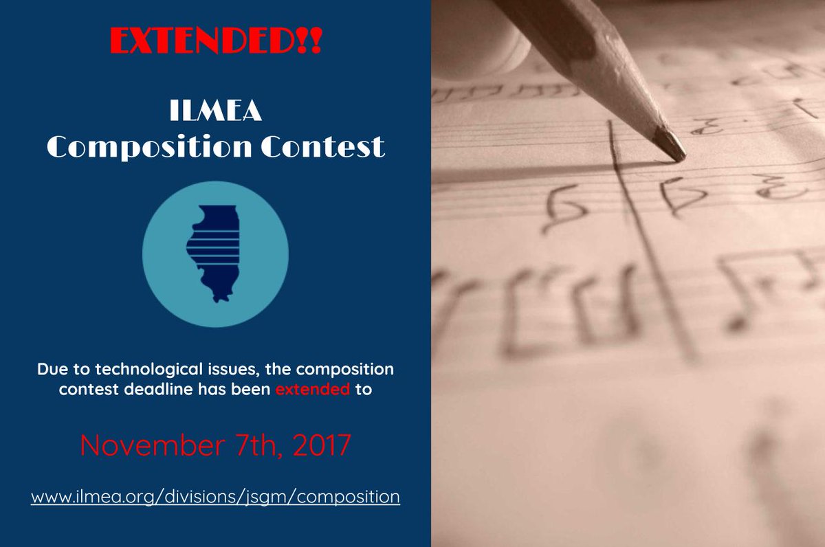 JSGM_ILMEA's tweet photo. The composition contest deadline has been EXTENDED to Nov. 7th. Teachers, check your "My Students" list to ensure a successful submission! https://t.co/kgWS5DdFIE