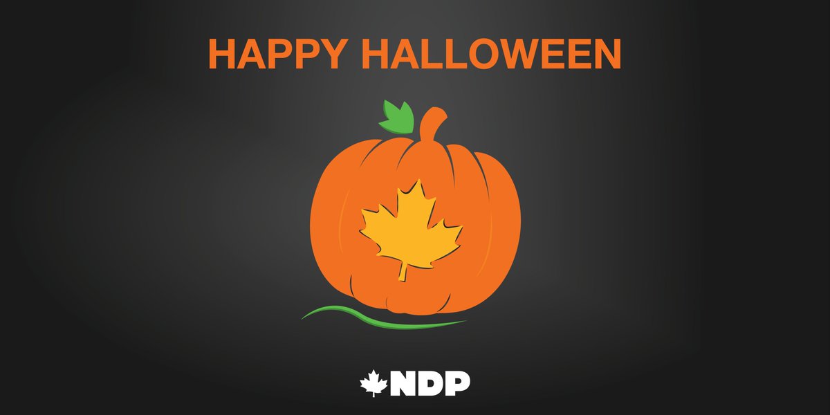 NDP's tweet photo. What kind of pants do ghosts wear? Boo-Jeans. Wishing you a happy and safe Halloween! #HappyHalloween https://t.co/s2rEjfR7us