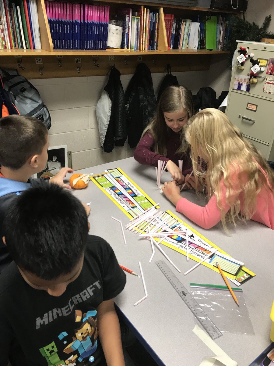 mrshuber213's tweet photo. Halloween stem project...who will get the pumpkin to off the table? https://t.co/p9562MlNB8