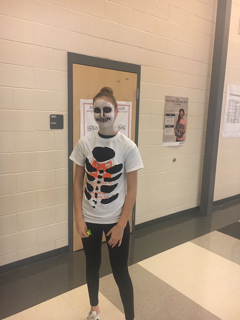 Students celebrating Halloween!