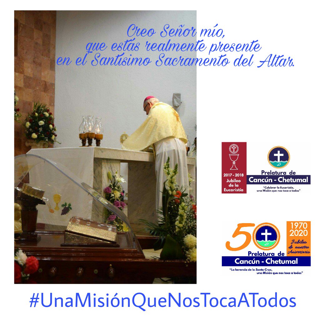 PedroPablObispo's tweet photo. Creo Señor mío,
que estás realmente presente 
en el Santísimo Sacramento del Altar. https://t.co/W5mO3HrDi3