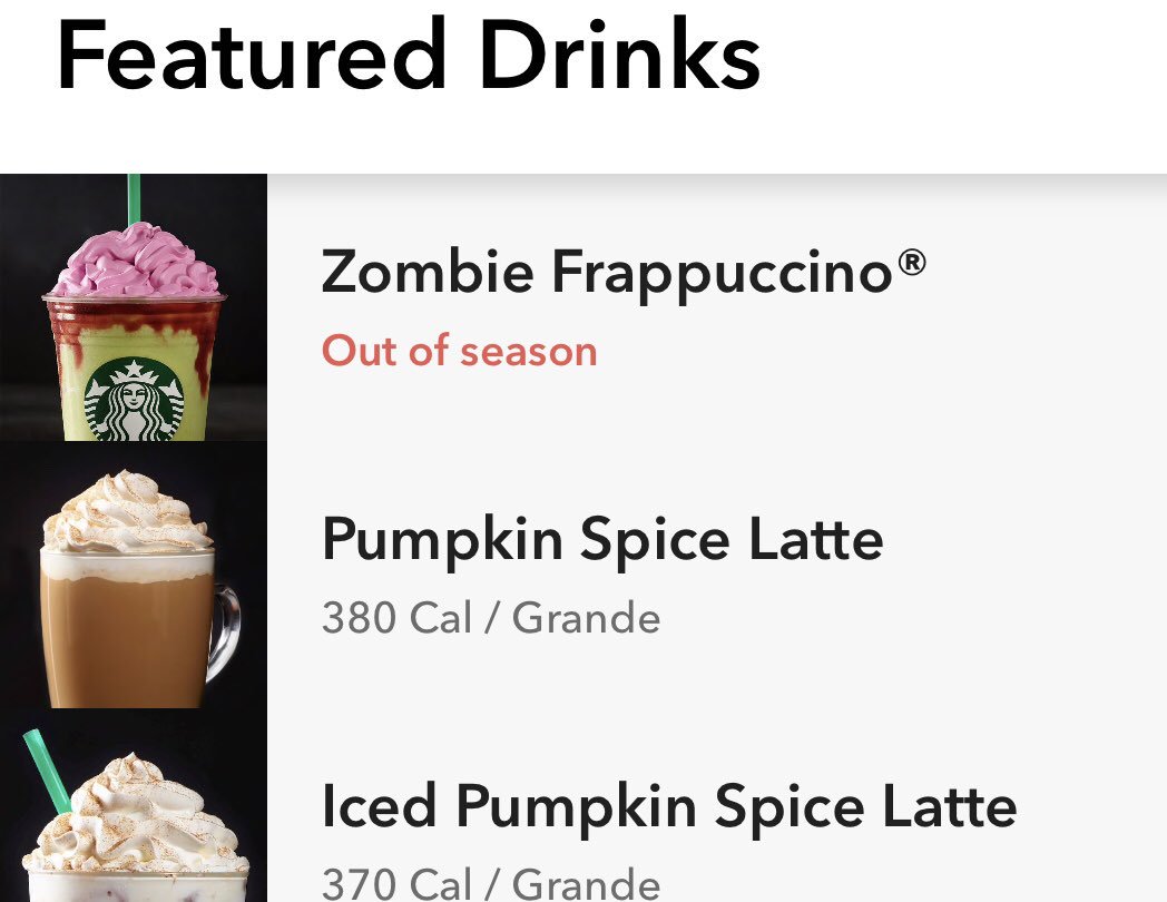 GarrK01's tweet photo. @Starbucks What? Today is the season! I wanted a Zombie Frappe with extra brains. #halloween #trickortreat 🤣🎃👻 https://t.co/hnmtlYoxyd