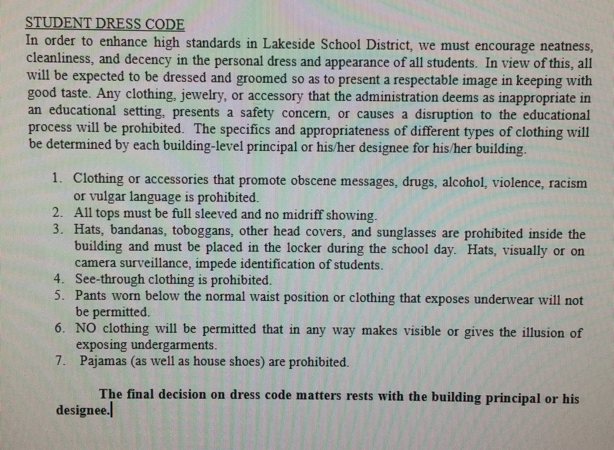 LHSAnnounce's tweet photo. Parents and students: please review the dress code policy as it will be a point of emphasis from this day forward. https://t.co/gVaCnYpbny