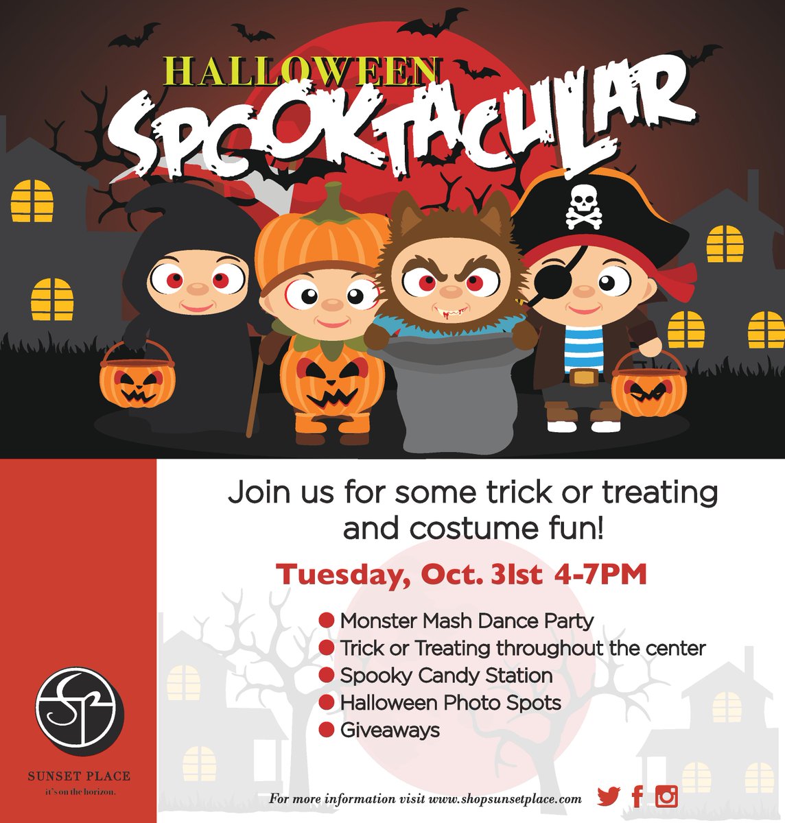 SplitsvilleMIA's tweet photo. #HappyHalloween!👻@ShopsatSunset will be all closed off for Trick-or-Treaters tonight from 4-7PM. Come grab some candy! #SpookySplits🎃 https://t.co/eyIWkfsMNH