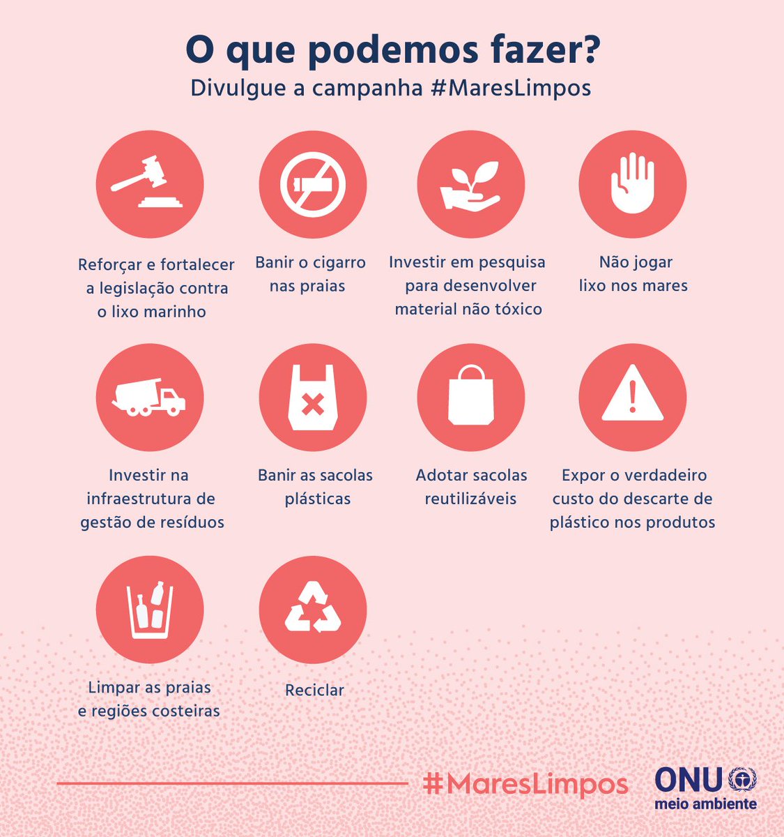 UNEP_pt's tweet photo. Por ano, mais de 8 milhões de ton. de plástico chegam aos oceanos, impactando a biodiversidade e os ecossistemas. Divulgue 👉#MaresLimpos https://t.co/Z502amI47N
