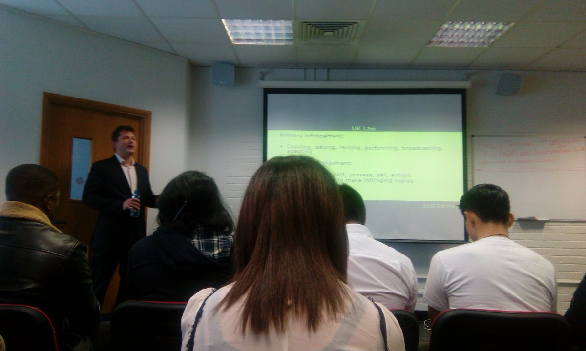 SyedaRahim77's tweet photo. Podcasts, music - interesting questions from students at @LSBU_Enterprise  #copyright talk. Thanks to Colin Sawdy @sheridans_ news. https://t.co/OPHP2ba7Cs