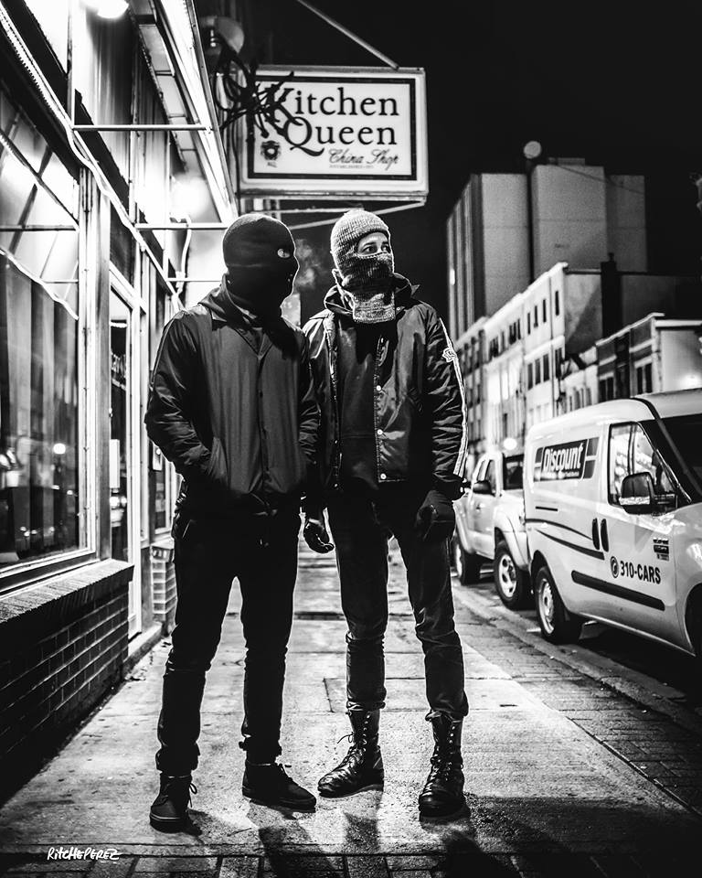 crownanchorfilm's tweet photo. This scene was shot exactly a year ago - Val &amp; Danny "dressed up" as a couple of criminals. Happy Halloween! @mattawells @jonathan_watton https://t.co/0l98pmI3ej