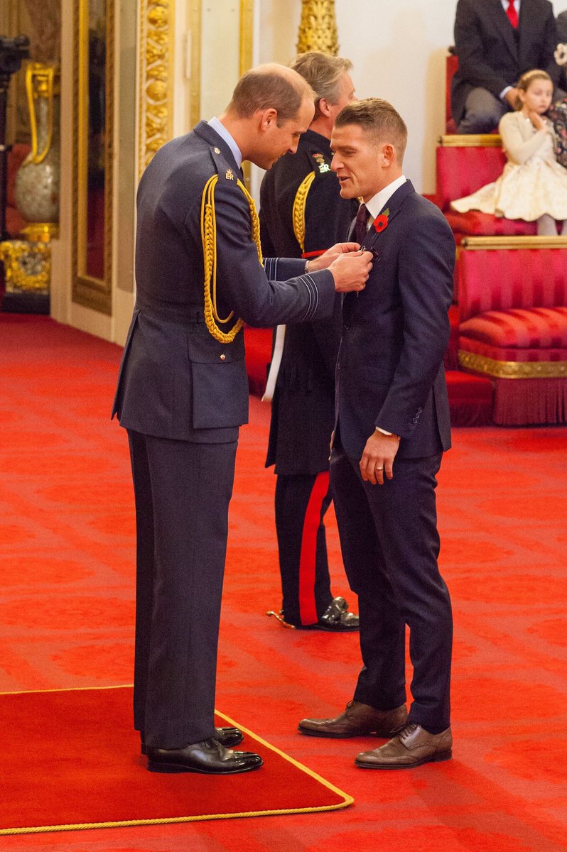 Huge honour to receive my MBE from Prince William this morning, an incredible experience I’ll never forget.