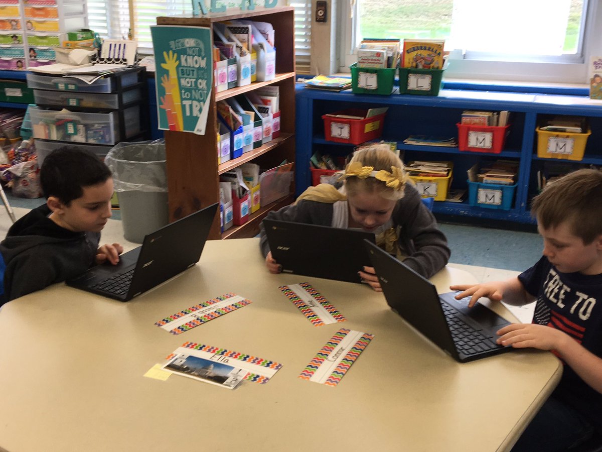 DrYannucci's tweet photo. @MrsSciaraPOB class create jack-o-lanterns on their Chromebooks. #collaboration #Halloween #obelem https://t.co/4paTvoAYeL