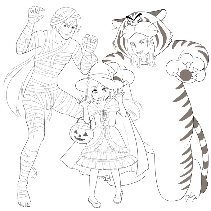 間に合わない/(^o^)\ので先に線画だけ…
ハッピーハロウィン! 
