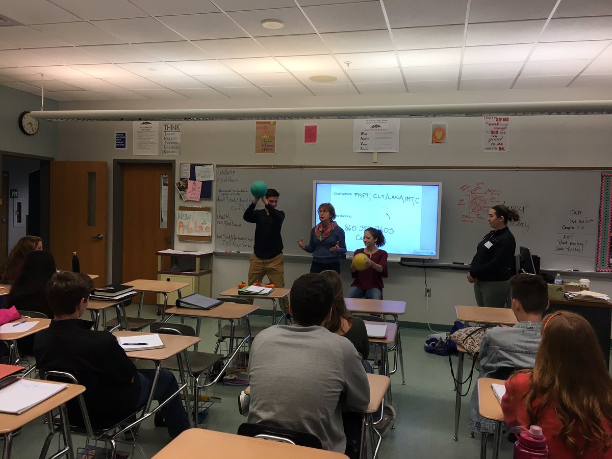 mrsbenson22's tweet photo. No better way to learn about Allied Health than having guest speakers. Thanks Cindi &amp; Jess from Carlson Therapy for coming in today! https://t.co/zBhWhcdhzB