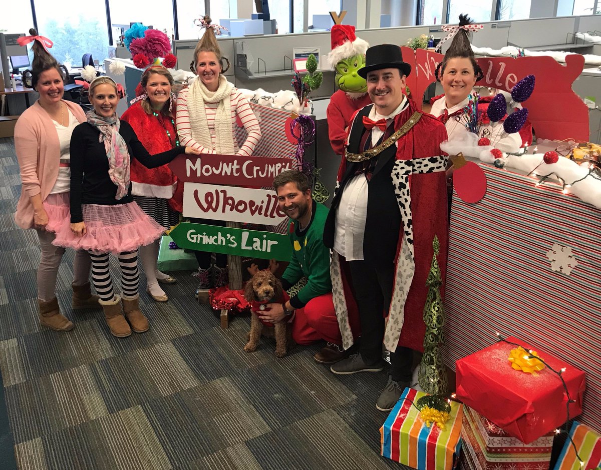 DigitalRiverInc's tweet photo. Wishing everyone a safe and happy Halloween! Check out the winners of our Halloween row decorating contest. #BeDigitalRiver https://t.co/A7vriziOz3