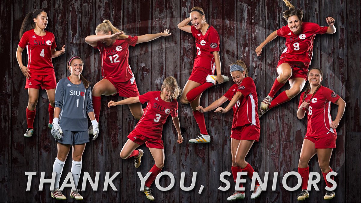 SIUEWSoccer's tweet photo. Words can’t describe what these seniors mean to our program or what they’ve done for it. The least we can say is, “Thank you.” ❤️ https://t.co/rKufjEJlH5