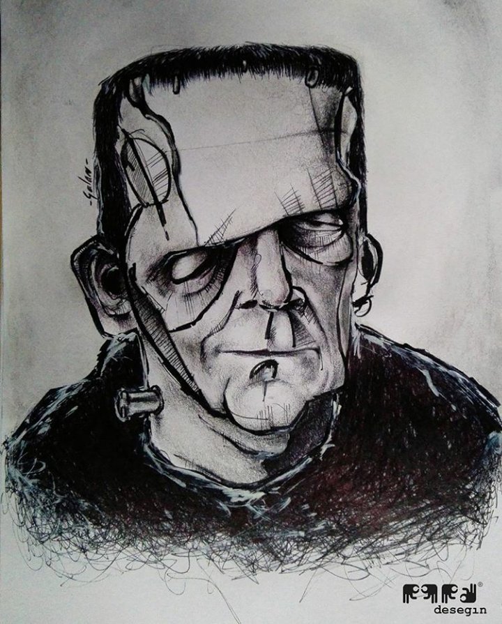 Esta vivo...vivooo!! Horrifying #halloween #Franquenstein #ilustracionesdesegin