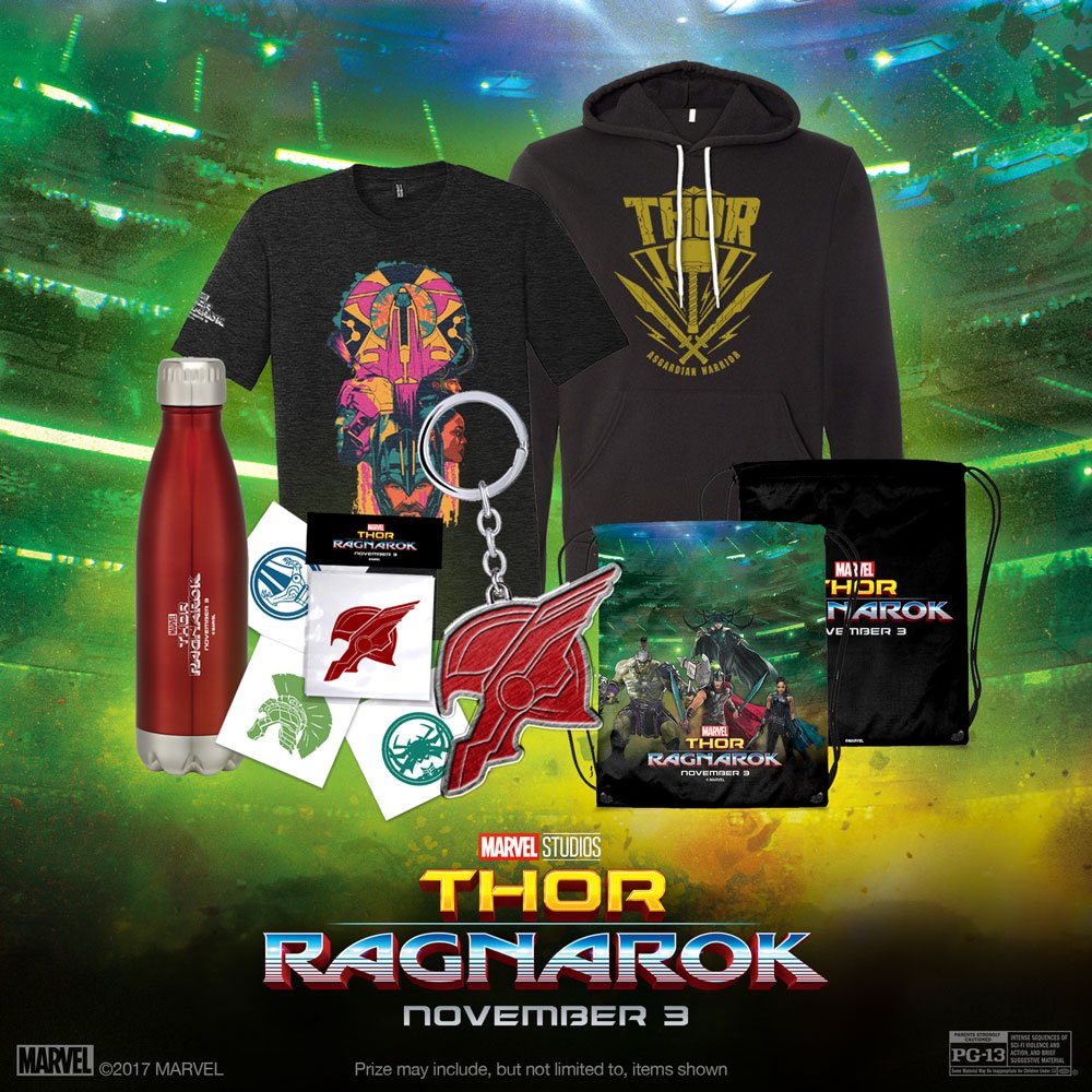 RegalMovies's tweet photo. FOLLOW us &amp; RT for a chance to win this #ThorRagnarok movie prize pack! #giveaway Get tickets &amp;  showtimes: https://t.co/1VBbyN2FXH https://t.co/0g1ylF95se
