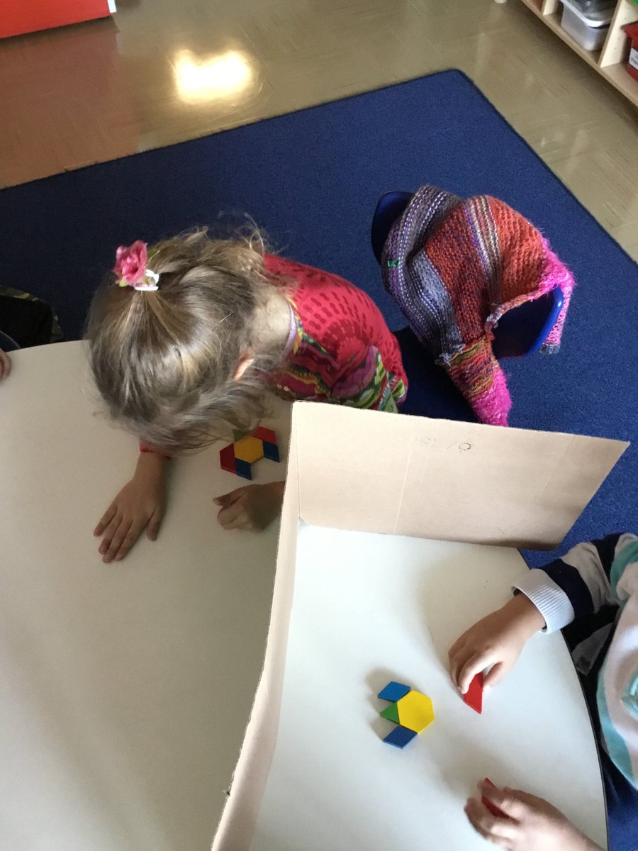 Building #workingmemory by building partner shapes. Build, partner looks for 10 seconds, then tries to recreate😅