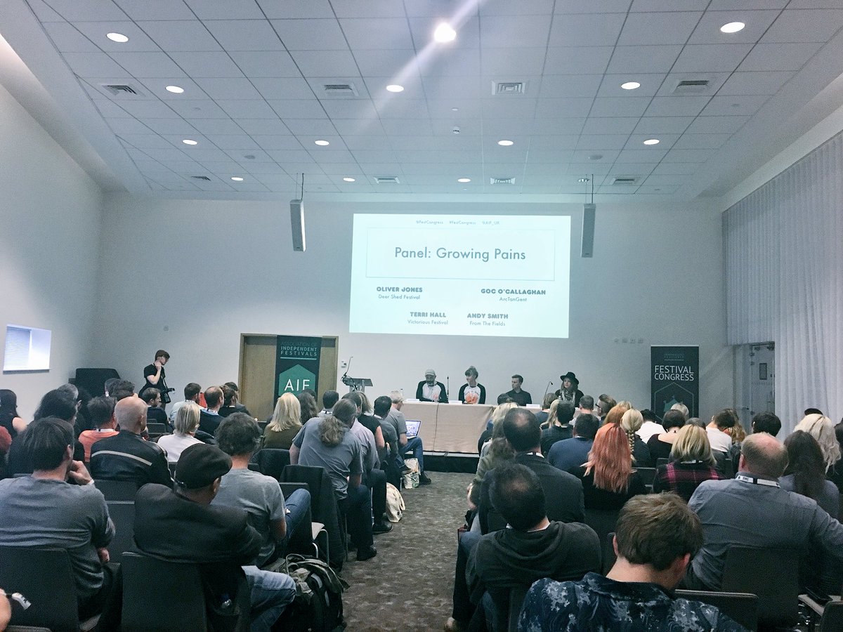 FestCongress's tweet photo. Being a festival director is the “best job in the world and the worst job in the world” - Oliver Jones, Goc O’Callaghan, Terri Hall & Andy Smith discussing the highs and lows of running #festivals in a very confessional panel today at #FestCongress https://t.co/qj4lyIRx1T