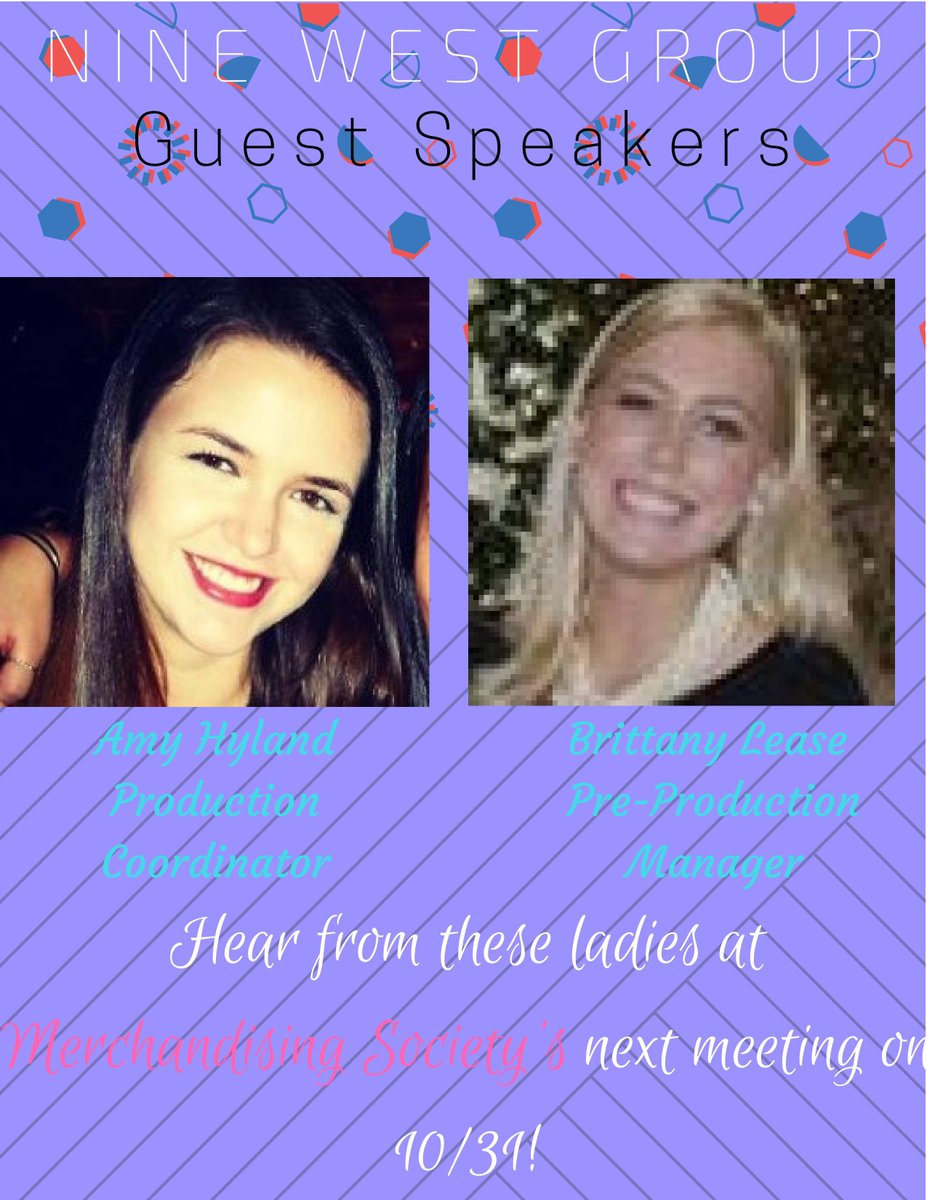 FITMerchSociety's tweet photo. Another exciting company coming to the meeting today! Stop by to hear from our 2 guest speakers from Nine West! D211 @ 1pm https://t.co/HEtjPZBQFu