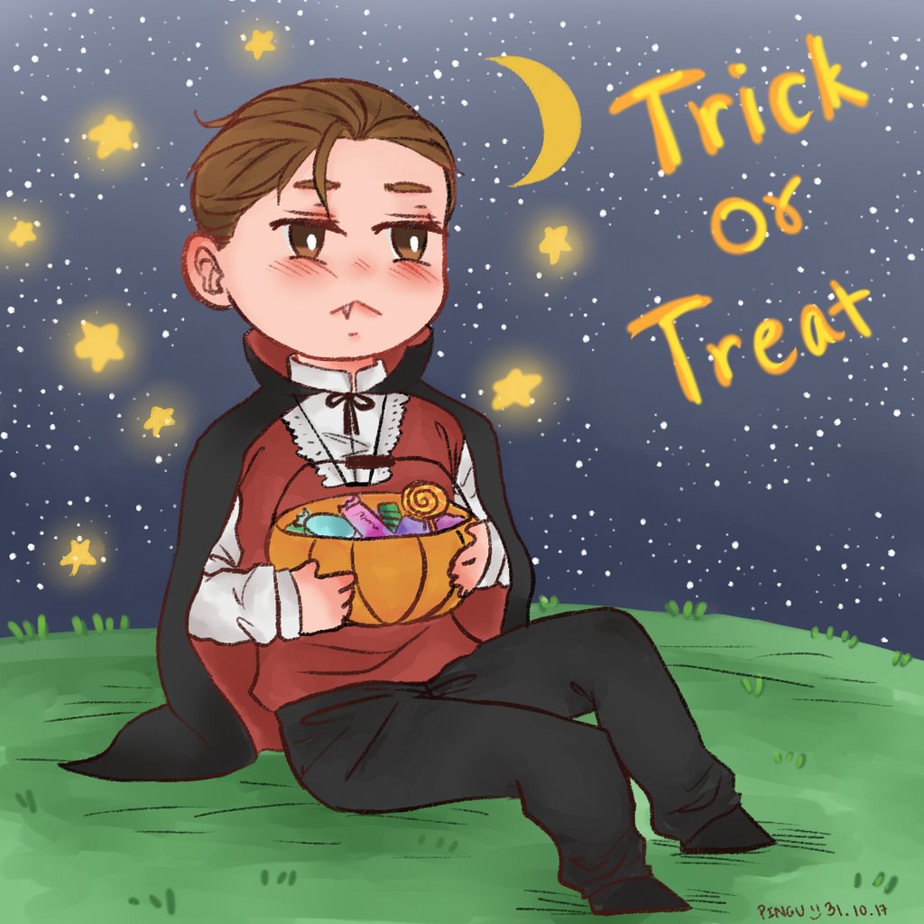 callmepiew's tweet photo. ส่งSpidermanในชุดแวมไพร์ไป ชะวิ้ง!//มานั่งรอแฮร์ริสันกับเอซ่าเเต่งตัว เลยมีสาวๆเอาขนมมาให้ อะฮิ #Halloween #Harrisontom #asatom #ทุ่งกาว https://t.co/4ho2u5yjfx