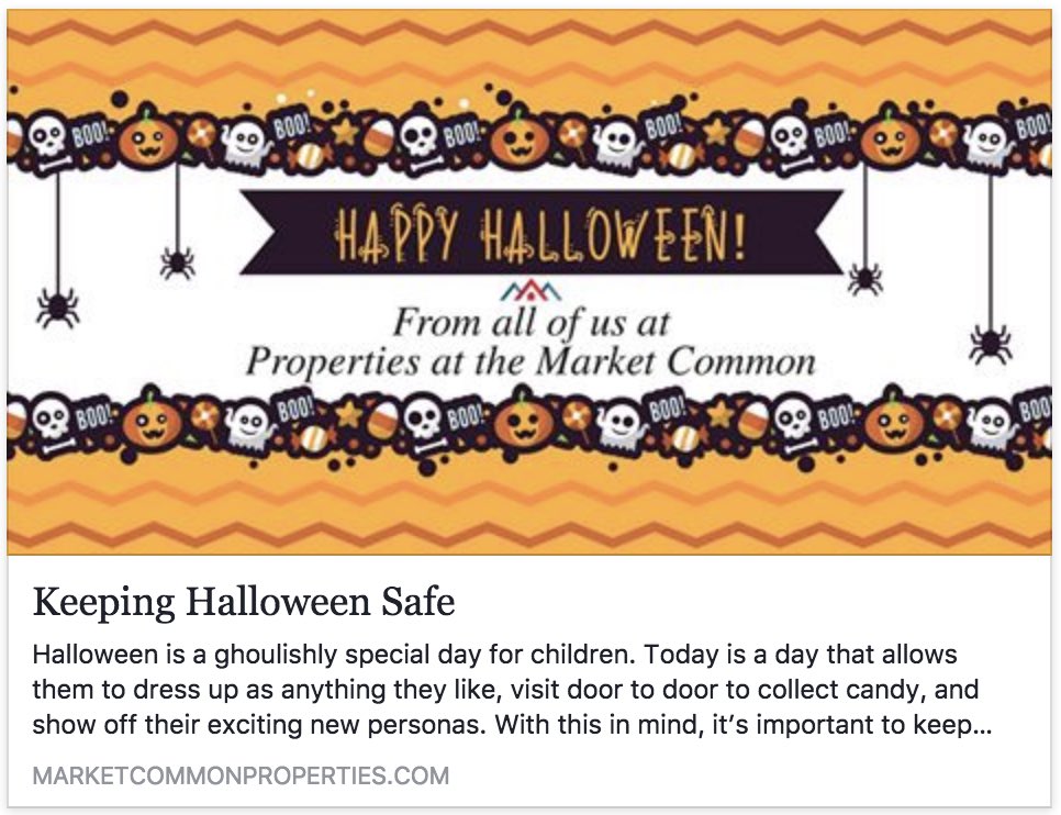MarketCommonPro's tweet photo. We hope everyone has a spooktacularly fun and safe Halloween! 🎃 👻

#halloween #halloweensafety #realestate #blog #myrtlebeach #marketcommon https://t.co/Gmjb6pODdA