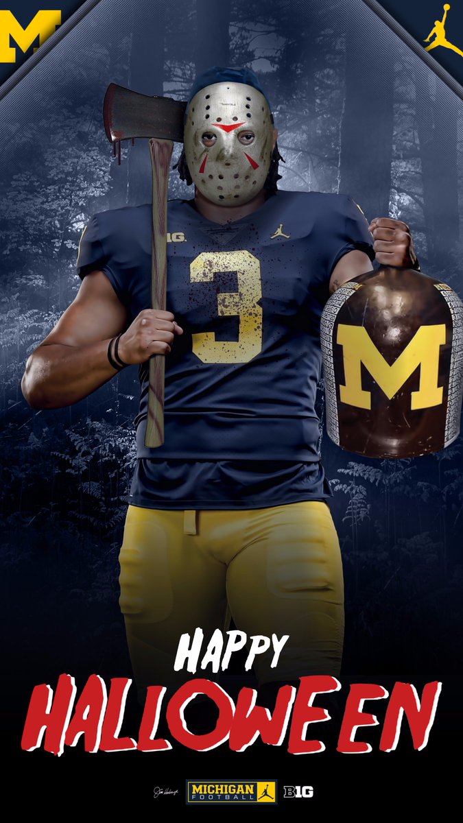 UMichFootball's tweet photo. Coming to wreak havoc in a backfield near you! Happy Halloween! 

#GoBoo https://t.co/GmX1tWBa2g