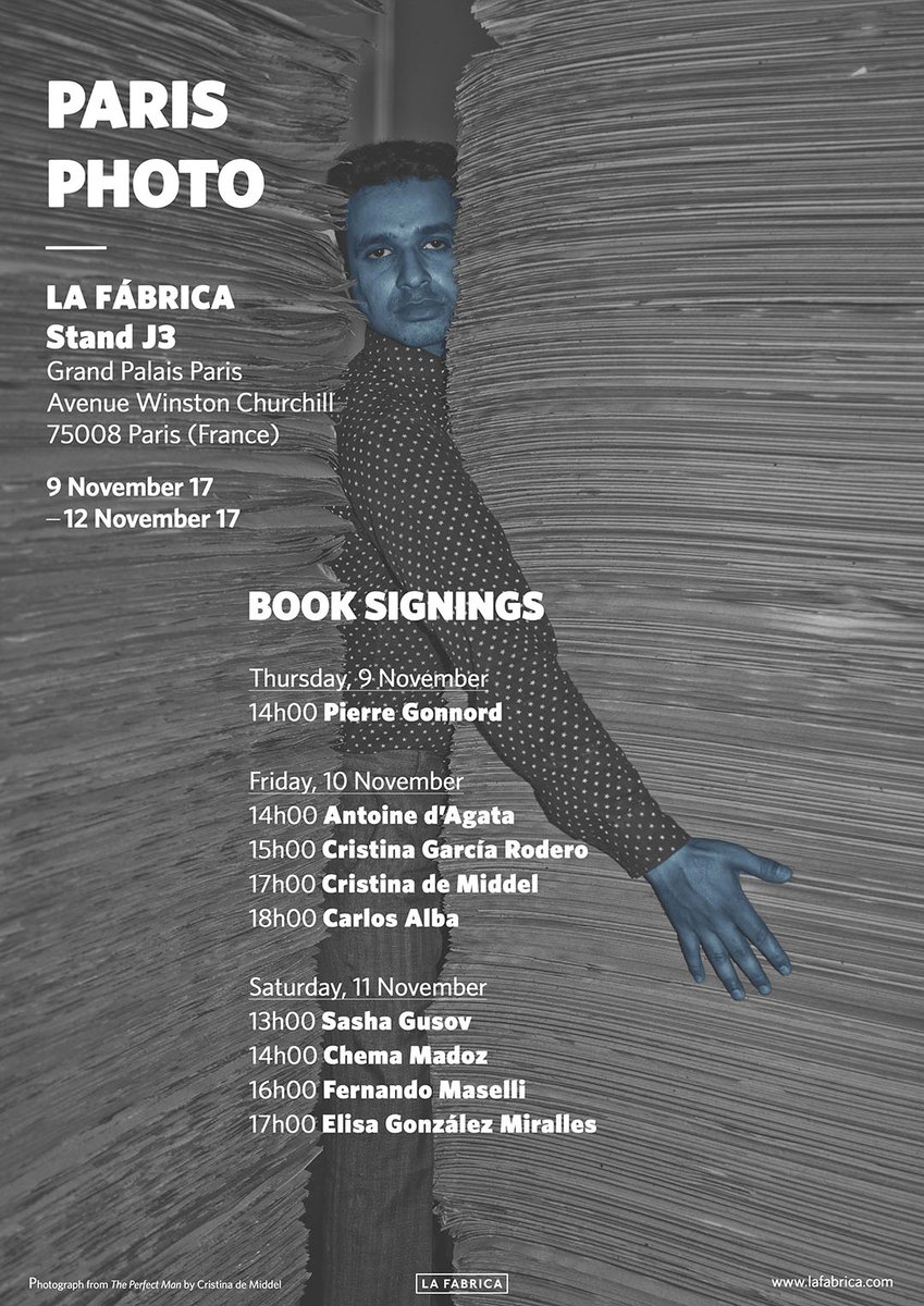 la_fabrica's tweet photo. La semana que viene nos vamos a @ParisPhotoFair con @lademiddel, @CarlosAlbaPhoto, @SashaGusov1, @FMaselli... ¡Nos vemos en el stand J3! https://t.co/4l9rH9gHfo