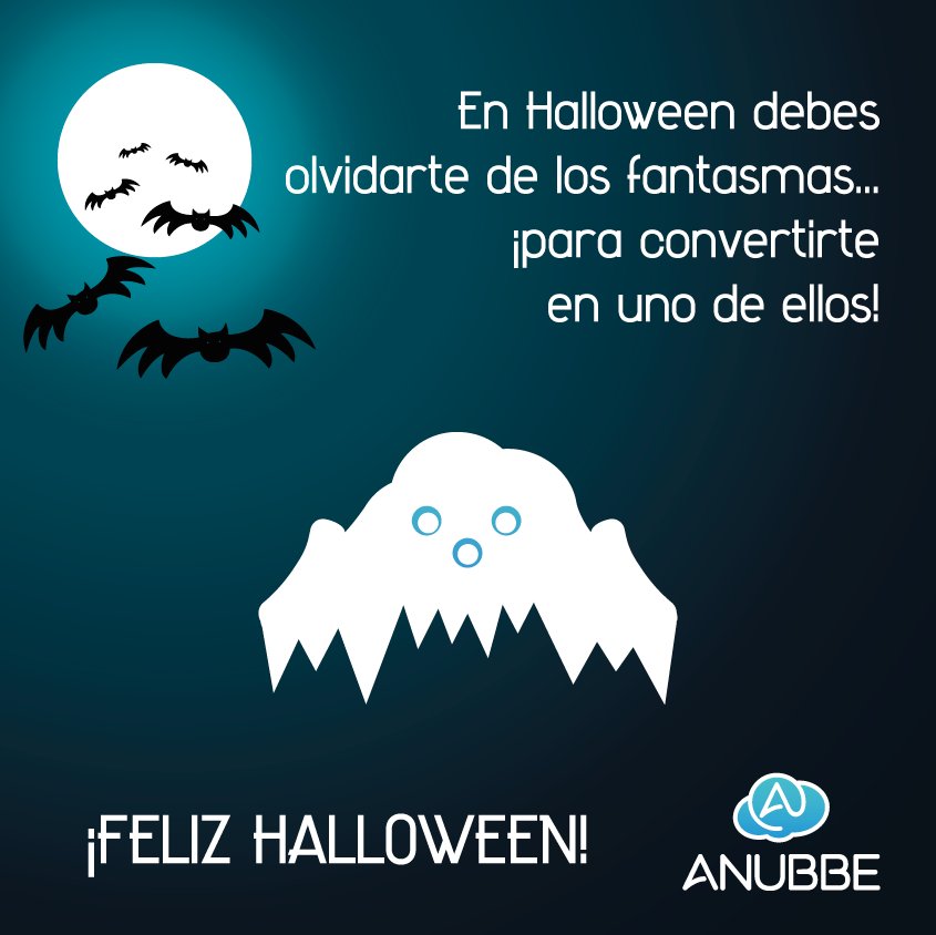 anubbe's tweet photo. En #Halloween debes #olvidarte de los #fantasmas... ¡para #convertirte en uno de #ellos! ¡#31deoctubre! ¡#FelizHalloween2017! #Anubbe #Nubi https://t.co/UgfdZB7un9