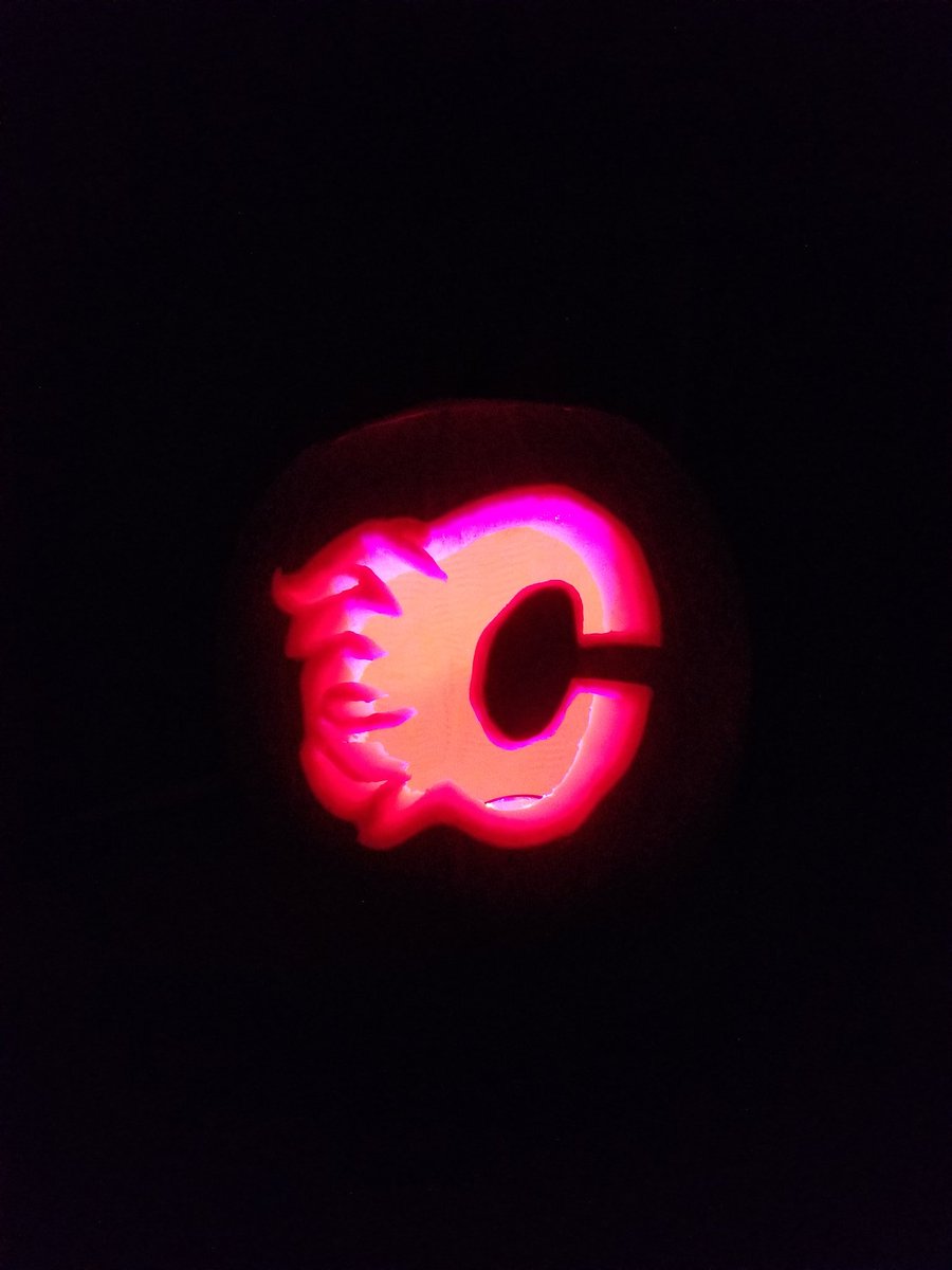 Best looking pumpkin on the block #CofRed #flamesolantern