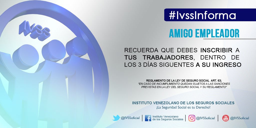 ambjatemreyes's tweet photo. Amigo Empleador, Inscribe a tus trabajadores en el #IVSS. ¡Evita ser sancionado! #IvssInformando https://t.co/oZ8hHBF865