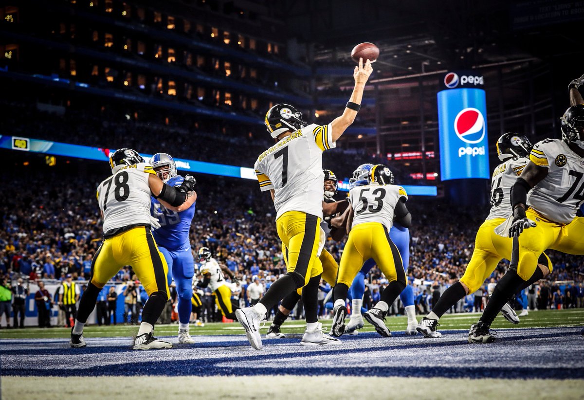 steelers's tweet photo. Ben Roethlisberger is the only QB in NFL history with 3 touchdown passes of 94+ yards. https://t.co/Op5eXNT6kR
