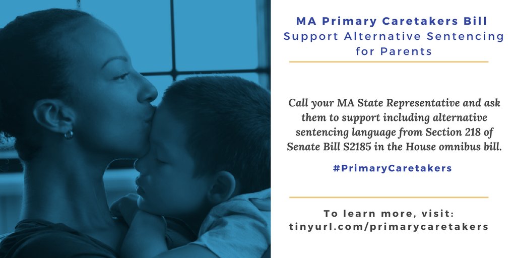Call MA Reps to support language from sec 218 of S2185 - alternative sentencing for #PrimaryCaretakers Contact info: malegislature.gov/Search/FindMyL…